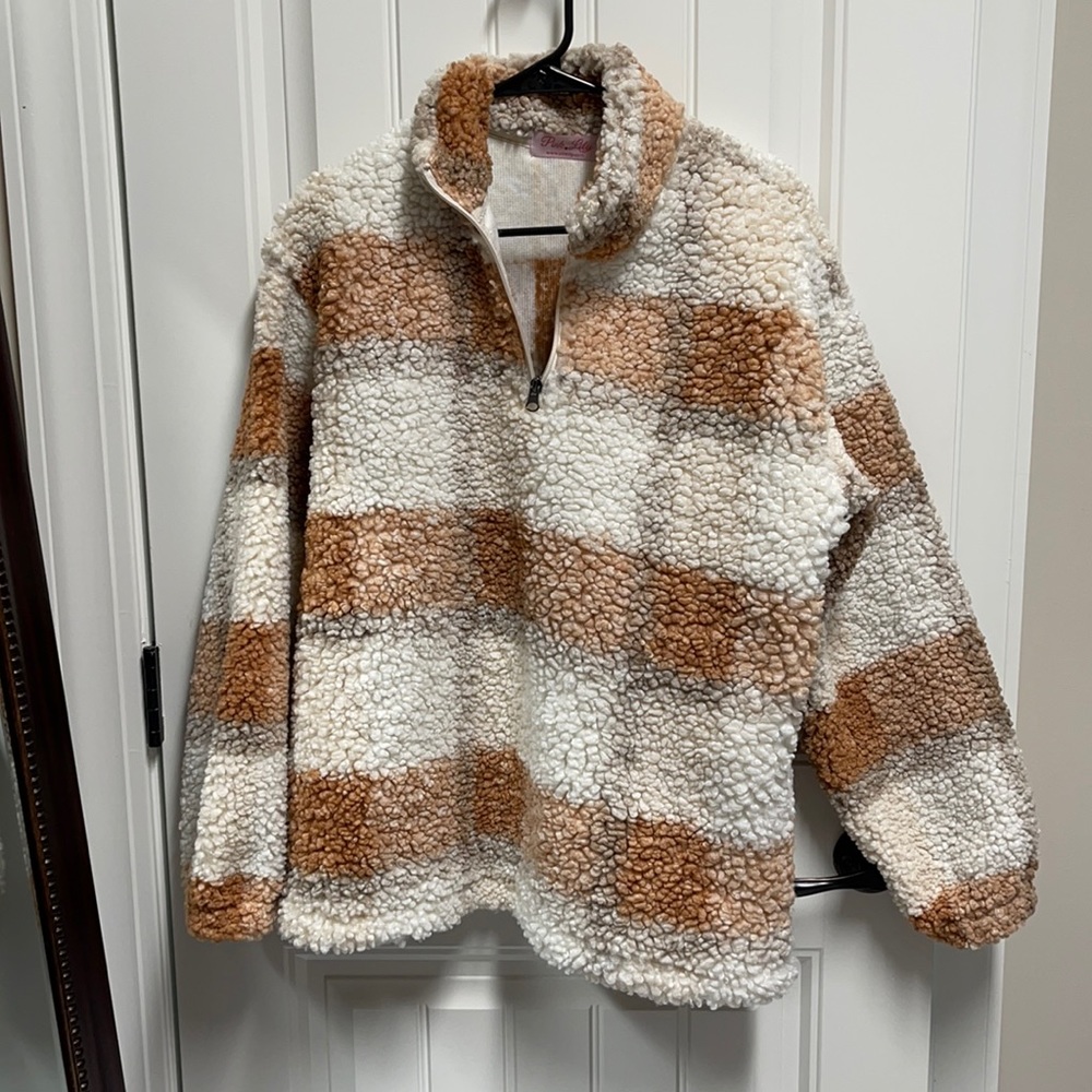 Plaid Sherpa Quarter Zip